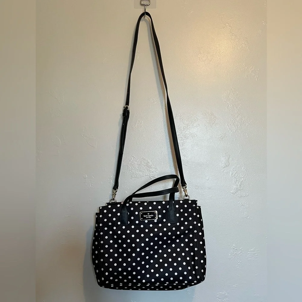Kate Spade New York Loden- Black/White Polka Dot Bag